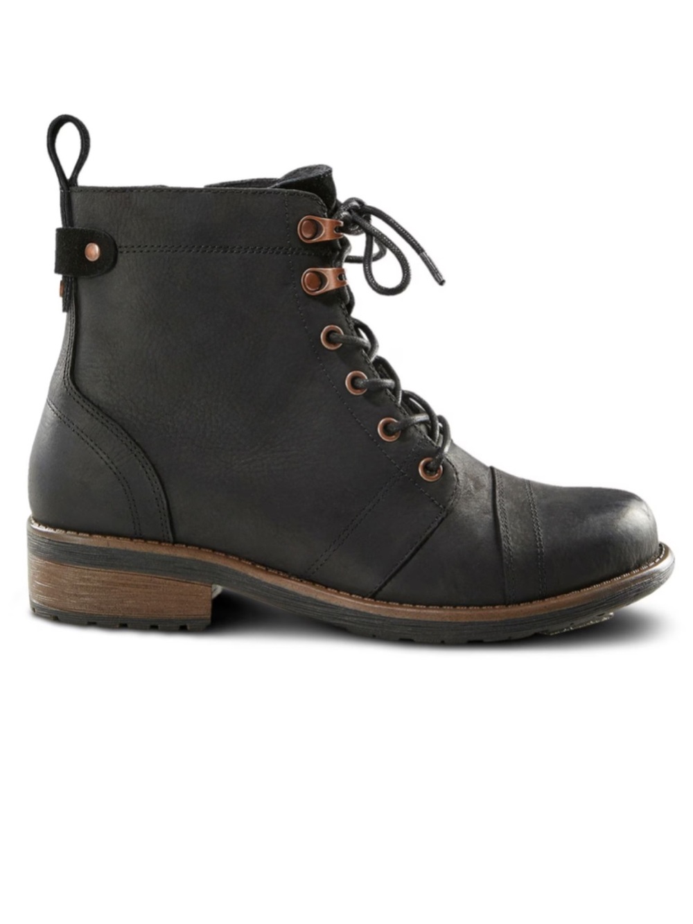 Denver Hayes Black Lace-Up Women's Ankle Boots - Modern Combat Style NWT Size 9